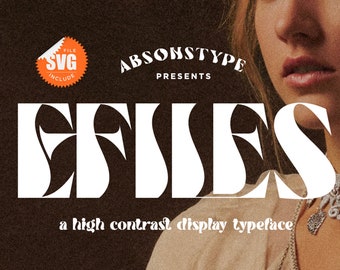 EFILES retro-lettertype – Groovy Ligaturen, Cricut en canvas (svg-bestand)