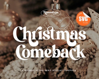 Lettertype Christmas Comeback Retro - Groovy displaylettertype (svg-bestand)