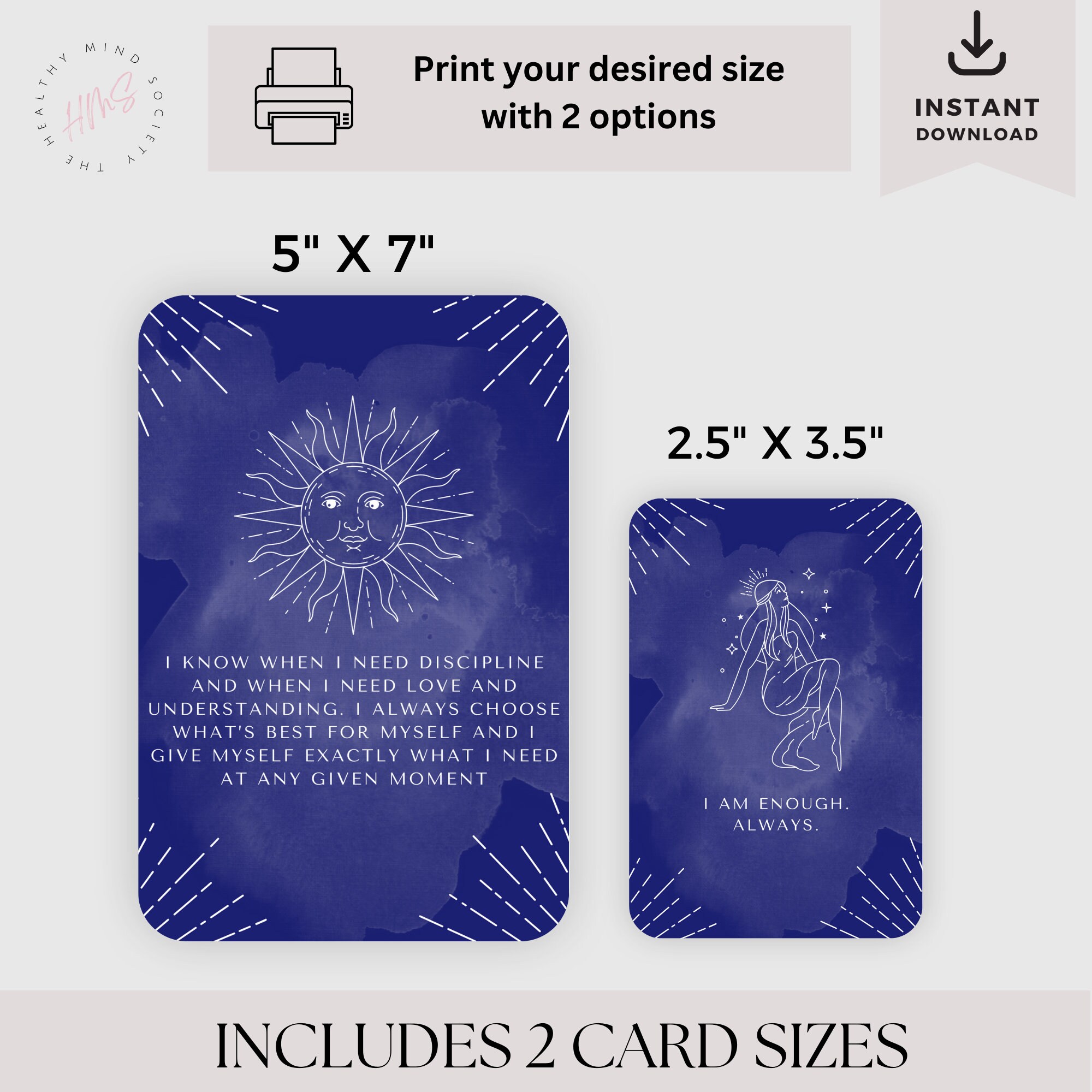 Self Love Affirmation Cards 25 Printable Digital Mindful - Etsy