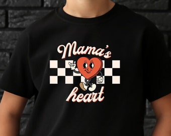 Mama's Heart Toddler T-Shirt | Kids Tee Shirt | Mom and Son Shirt | Valentine's Day | Little Boy Girl Gender Neutral Shirt | Gifts for Moms