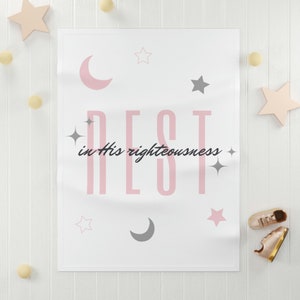 Rest in His Righteousness Soft Fleece Baby Blanket