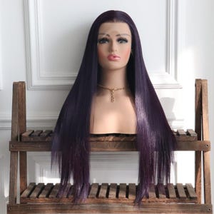 Dark Purple Wig Lace Front Wig Natural Straight 13x4 Lace Wig