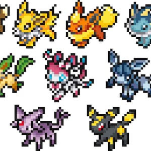 Eeveelution Cross Stitch Pattern(Normal & Shiny)-Digital Download