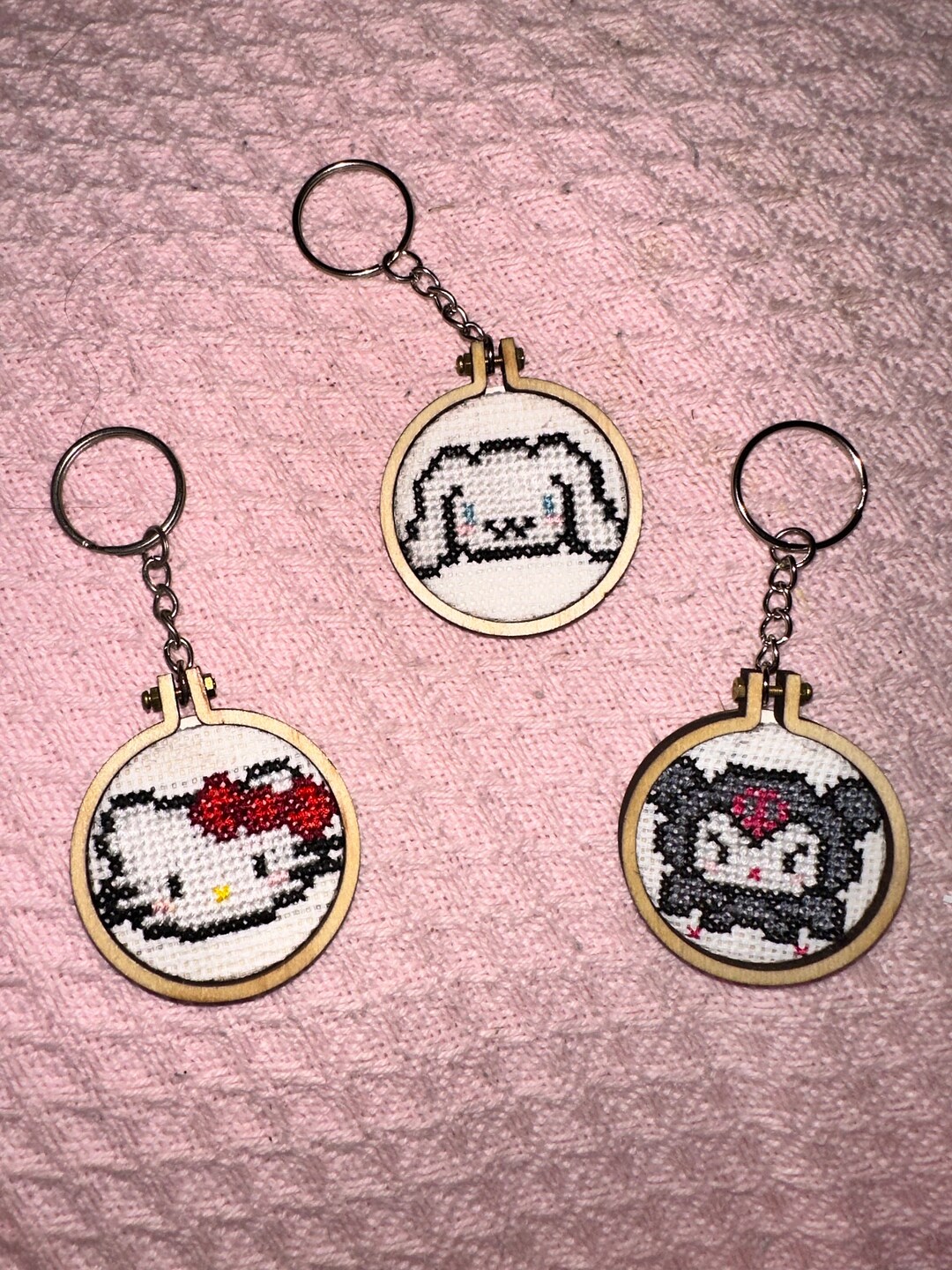 Character Cross Stitch Keychains Etsy