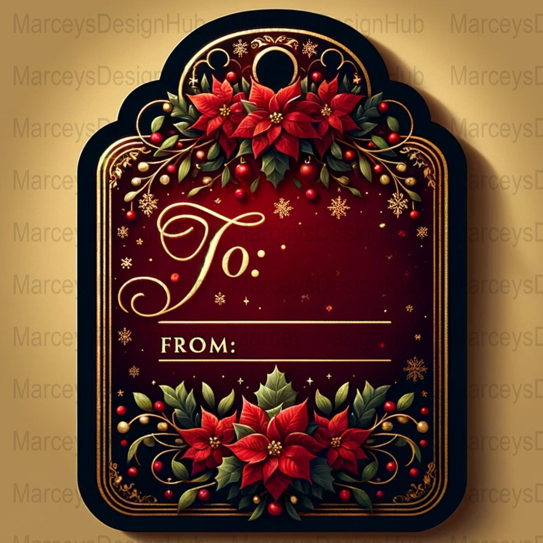 Elegant Christmas Gift Tags Printable Luxurious Holiday Tags - Etsy