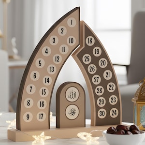 Ramadan 30 Days Tracker Svg, Islamic Table Art Decor Digital Download
