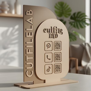 Table Arch QR Code Sign Template, Social Media Display (SVG)