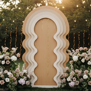 波型アーチ背景 SVG、円形イベントテンプレート（デジタルダウンロード）