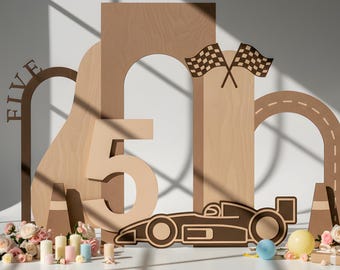 Fifth Birthday Arch SVG Template, Race Car Decor (Digital Design)