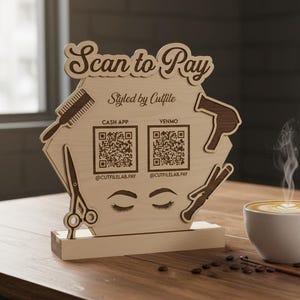 QR Code Business Sign SVG, Salon Payment Template