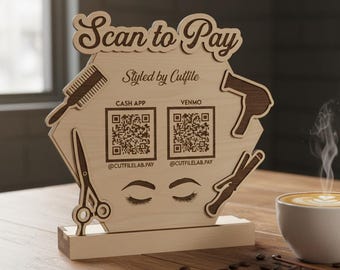 QR Code Business Sign SVG, Salon Payment Template