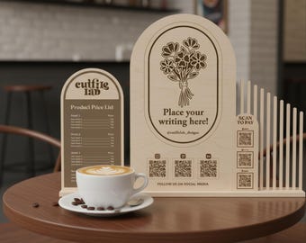 Vendor Display Stand SVG | Boho Price List Sign SVG | Laser Cut DXF Digital Download