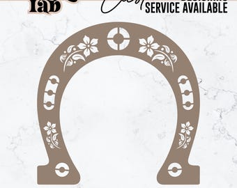 Floral Horseshoe Wedding Backdrop SVG Template (Digital Download)