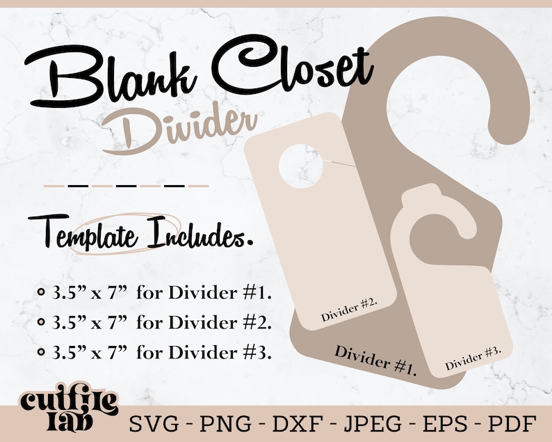 Closet Divider Template SVG, Baby Closet Organizer, Blank Nursery