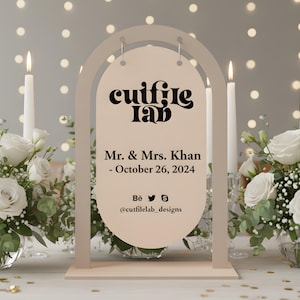 Arch Table Sign Svg, Wedding, Salon, Business QR Code (Digital Download)