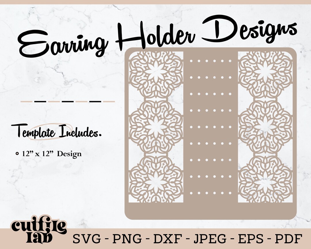 Square Earring Holder Svg Earring Stand Svg Earring Stand Etsy