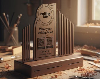Social Media Display Stand SVG | Business Sign Cut File | Laser Cut DXF Digital Download