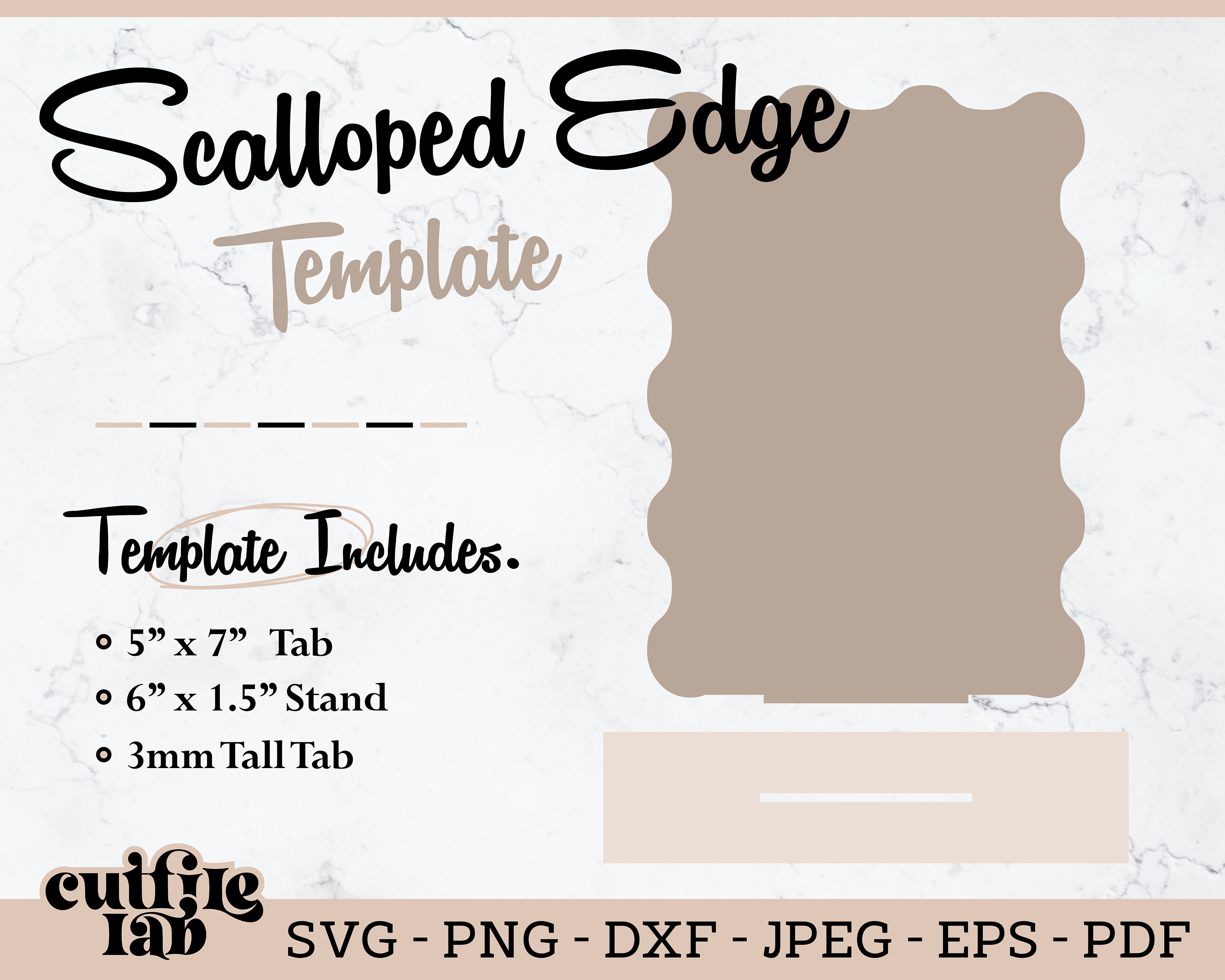 Large Scalloped Edge Frame SVG | Acrylic Card and Gift Svg | Wave Frame ...