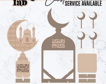 Islamic Calligraphy Table Decor, Laser Cut Ramadan Eid Decoration (Digital Download)