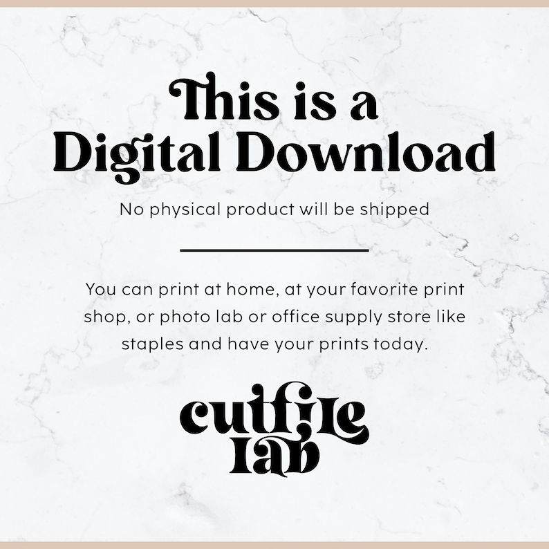 May include: A digital download graphic with the text "This is a Digital Download." The image states that no physical product will be shipped and provides printing options. The Cutfile Lab logo is at the bottom.