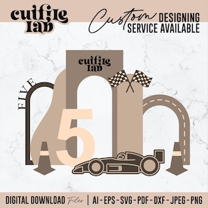 Fifth Birthday Arch SVG Template, Race Car Decor (Digital Design)