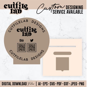 Business QR Code Table Sign Template, Salon Sign SVG (Digital Download)