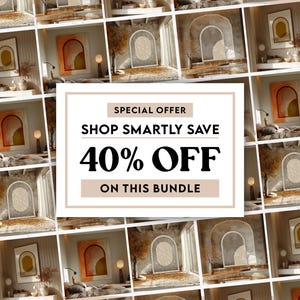 May include: A collage of interior design images, featuring artwork, lamps, and architectural elements. The central image displays text: "SPECIAL OFFER SHOP SMARTLY SAVE 40% OFF ON THIS BUNDLE."