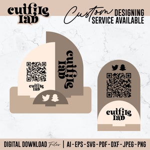 Table Stand SVg | QR Code Template | Business Social Media Sign | Salon Sign | Beauty Sign SVG