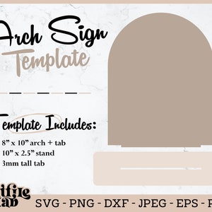 Arch Sign Template, Full Arch Sign SVG Wedding Template, Laser Cut File, Vector Digital Design, Svg, Eps, Dxf, Png, Instant Download File