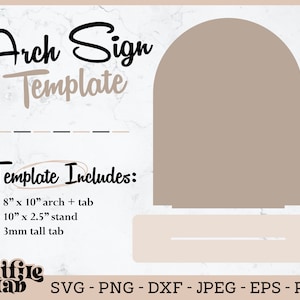 Arch Sign Template, Full Arch Sign SVG Wedding Template, Laser Cut File, Vector Digital Design, Svg, Eps, Dxf, Png, Instant Download File