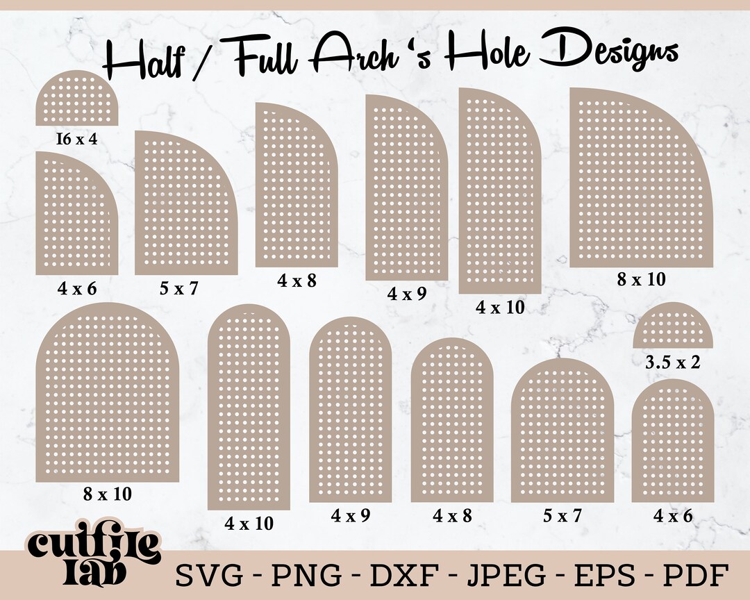 Half and Full Arch Templates SVG Arch Wedding Invitation Etsy
