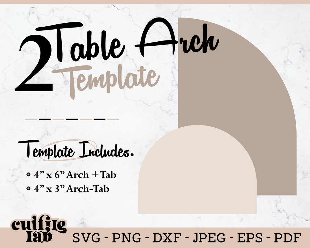 Arch Table Number Template | Wedding Salon Sign (SVG, PNG, PDF) - Etsy