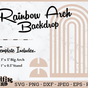 Open boog Rainbow, evenementdecoratie, Rainbow Arch sjabloon Svg, boog Svg Cut-bestand, Arch Cut-bestanden Svg, Pdf, Instant Digitale Download