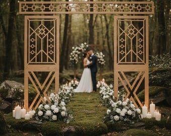 Wedding Arch Backdrop SVG Template | Social Media Sign (Digital Download)