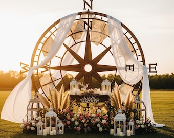 Compass Backdrop Arch SVG | Wedding Template (Digital Download)