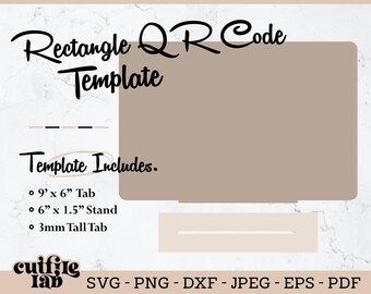 Rectangle QR Code Sign Template | Salon, Social Media (svg, png, pdf)