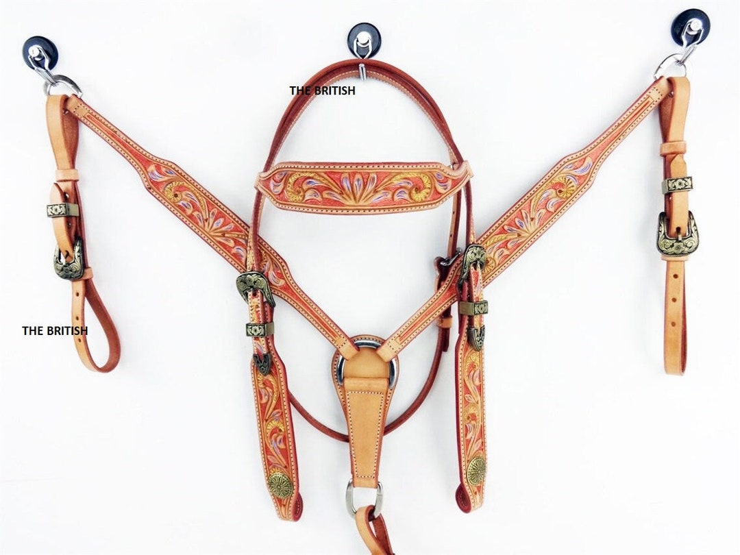 Horse Riding Bridle Sethand Painted Horse Tack, Western Horse Tack