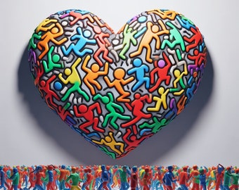 Pop Art Heart #4 - Photorealistic - Colorful - Colorful - Digital Download - 4096 x 4096 pixels