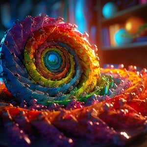 Fibonacci, Spiral, Golden Mean, Golden Ratio, Colorful, Digital Download, AI, 3D Render, High Res