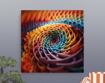 Fibonacci - Spiral - Canvas - High Quality -3D Render - AI Generated - 2 Sizes - Digital Print