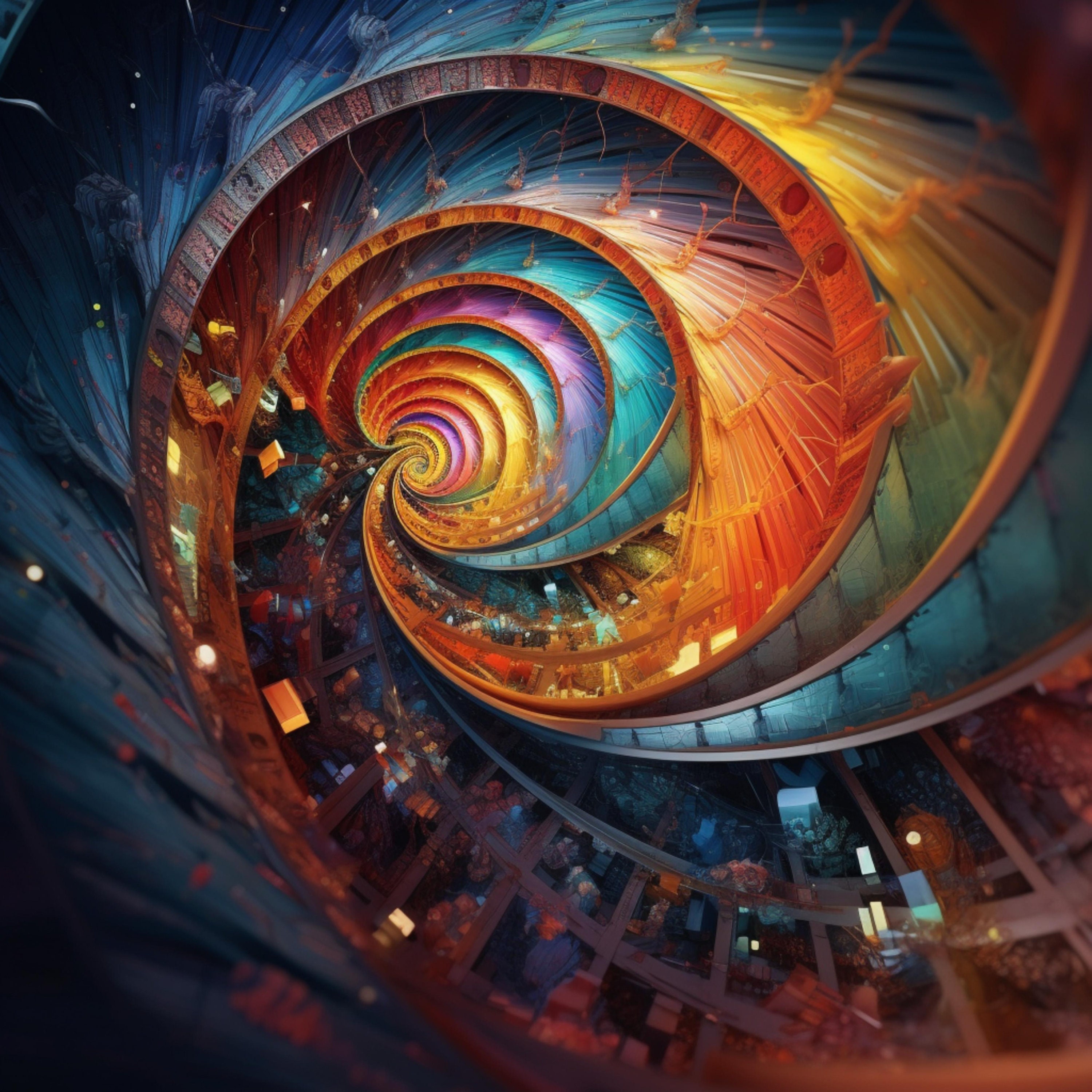 フィボナッチ、スパイラル、黄金比、3 D レンダリング、デジタル ダウンロード、高解像度