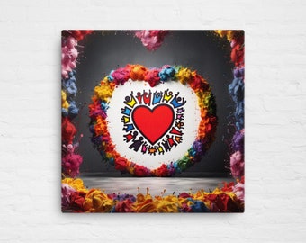 Pop Art Heart #5 - Heart Community - Canvas - Digital Print - High Quality - AI Generated - 2 Sizes