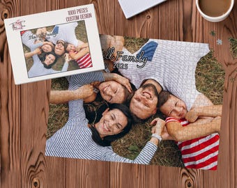 Custom Name Family Photo Puzzle, Personalized Photo Puzzle, Custom Puzzle Gift for Family, Family Vacation Puzzle, Unique Photo Puzzle