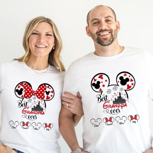 Best Grandpa Ever Shirt, Best Grandma Ever Shirt, Grandkids Name Gifts, Minnie Grandma, Disneyland Grandpa,Disneyworld Trip,Grandparents Tee