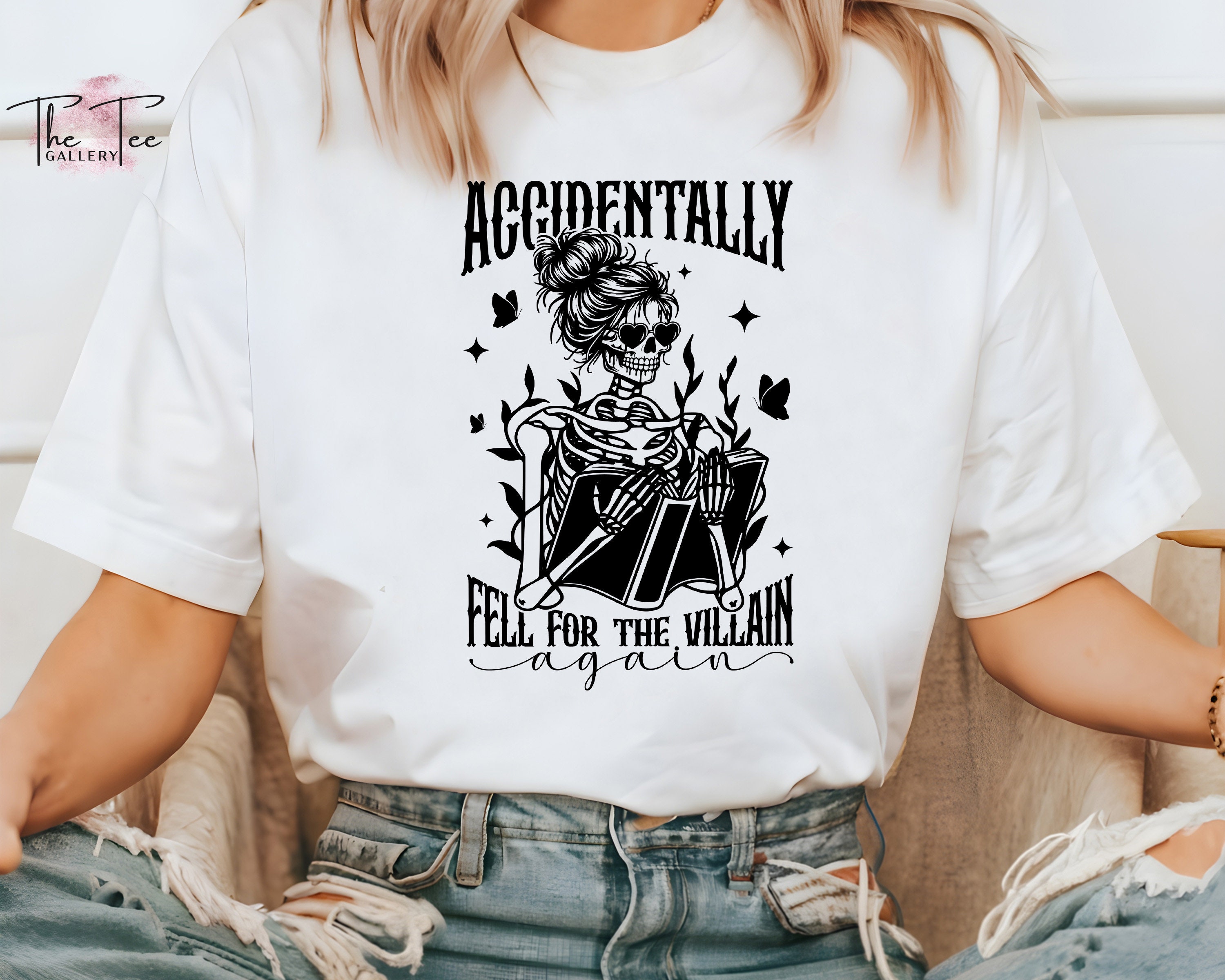Accidentally Fell For The Villain Again T-Shirt,Funny Villain Shirt,Halloween Bookish TShirt,Morally Grey Tee,Book lover Gifts,Smut Club Tee