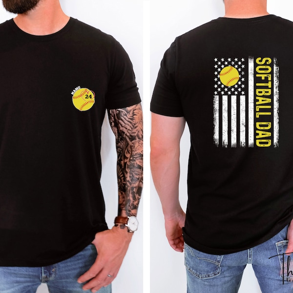 Camiseta de sóftbol personalizada, camiseta de sóftbol, camiseta de papá de sóftbol, camiseta de sóftbol personalizada, camiseta de papá de sóftbol, sóftbol para el día del juego, papá de sóftbol