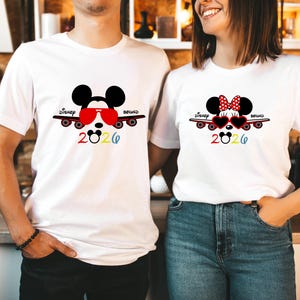 Disneyland Bound Shirt, Disney Airplane Shirt for Kids, Disney Couple Shirt,Mickey and Minnie Sunglasses Tshirt, Family Disneyworld Trip