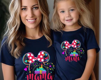 Disney Mama and Mini Matching Shirts, Minnie Mouse Mama Mini Shirt, Mommy and Me Shirt, Gift for Mom and Girls, Daughter Gifts,Disney Cruise
