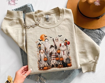 Halloween Characters Sweatshirt, Horror Movie Ghost Hoodie, Scary Movie Sweater, Spooky Season Apparel