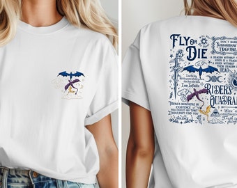Fly or Die Shirt, Dragon Shirt For Women, Romantsy Book Lovers Gifts, Dragon Rider Shirt, Fourth Wing Shirt, War College Shirt,Bookish Shirt